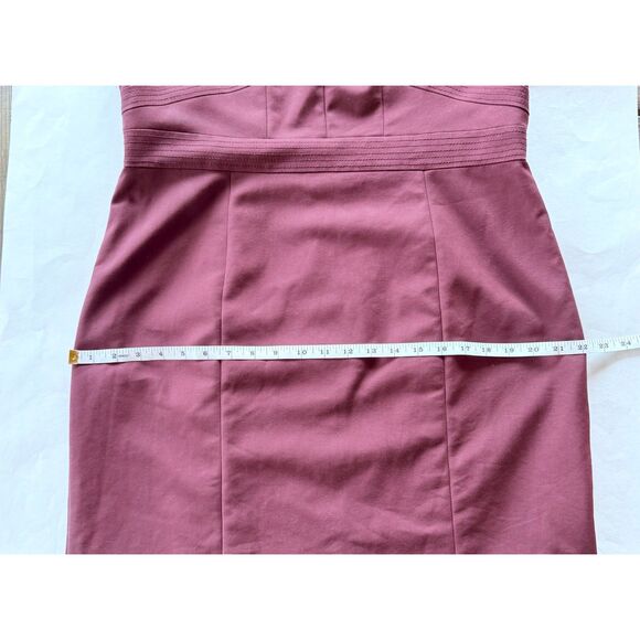 Antonio Melani Sleeveless Split Neck Knee Length Pencil Dress in Burgundy Sz 14 - Picture 11 of 11